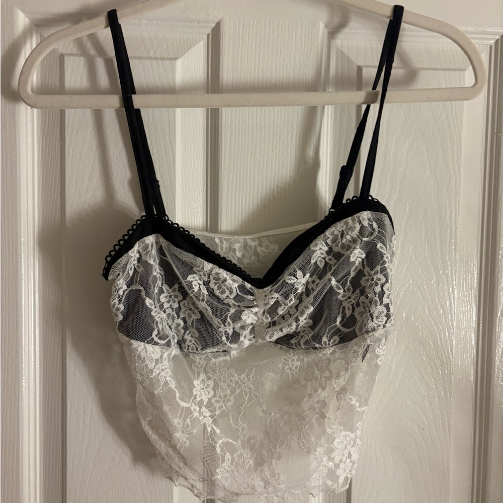 SHEIN Black and White Lace Chemise